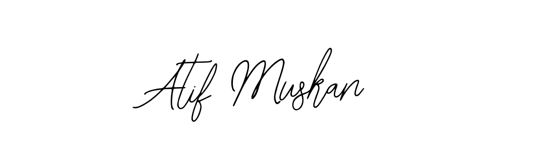You should practise on your own different ways (Bearetta-2O07w) to write your name (Atif Muskan) in signature. don't let someone else do it for you. Atif Muskan signature style 12 images and pictures png