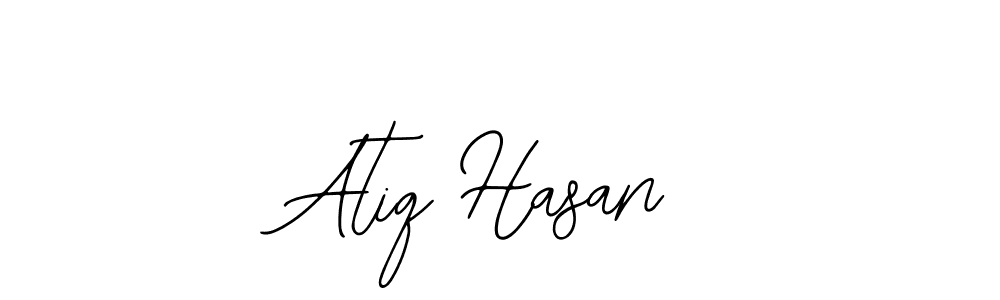 You should practise on your own different ways (Bearetta-2O07w) to write your name (Atiq Hasan) in signature. don't let someone else do it for you. Atiq Hasan signature style 12 images and pictures png