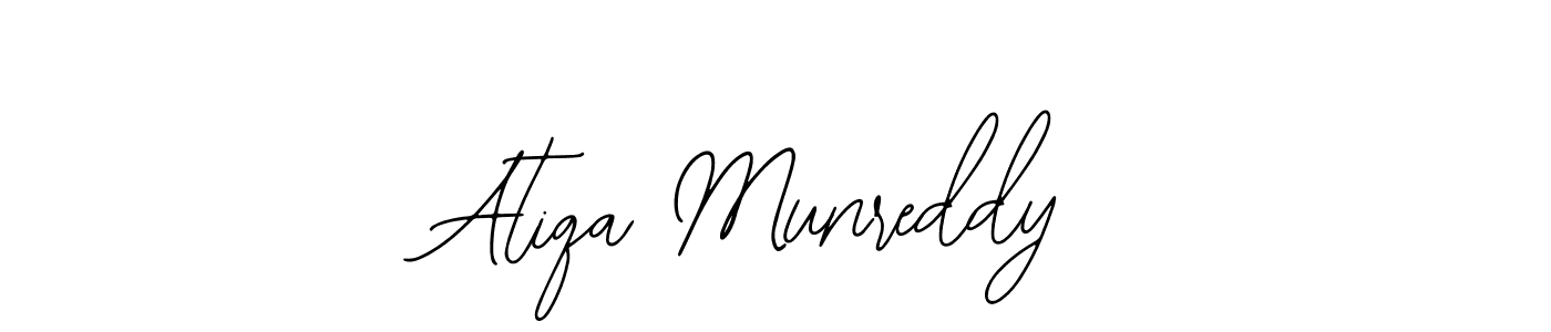 How to make Atiqa Munreddy name signature. Use Bearetta-2O07w style for creating short signs online. This is the latest handwritten sign. Atiqa Munreddy signature style 12 images and pictures png