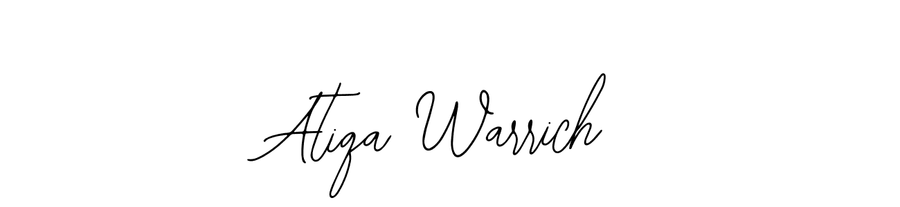 You should practise on your own different ways (Bearetta-2O07w) to write your name (Atiqa Warrich) in signature. don't let someone else do it for you. Atiqa Warrich signature style 12 images and pictures png