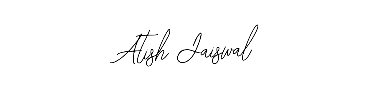 You should practise on your own different ways (Bearetta-2O07w) to write your name (Atish Jaiswal) in signature. don't let someone else do it for you. Atish Jaiswal signature style 12 images and pictures png