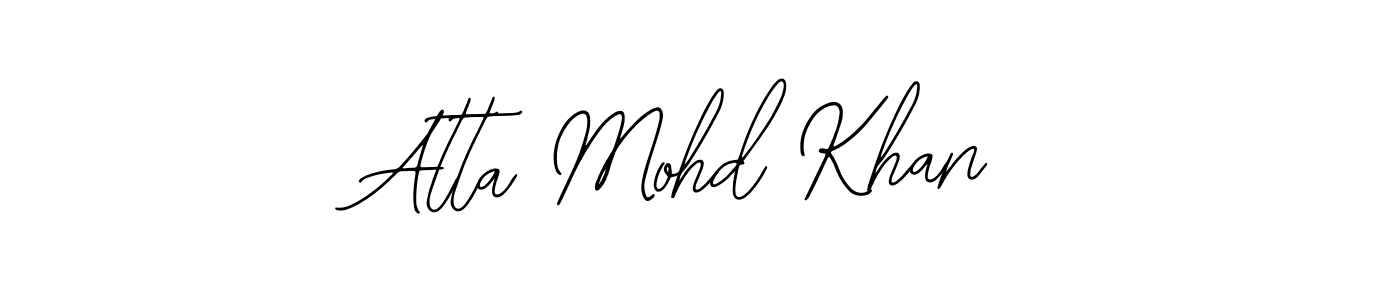 The best way (Bearetta-2O07w) to make a short signature is to pick only two or three words in your name. The name Atta Mohd Khan include a total of six letters. For converting this name. Atta Mohd Khan signature style 12 images and pictures png