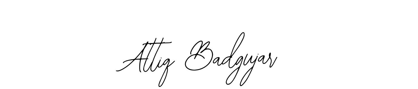 Use a signature maker to create a handwritten signature online. With this signature software, you can design (Bearetta-2O07w) your own signature for name Attiq Badgujar. Attiq Badgujar signature style 12 images and pictures png