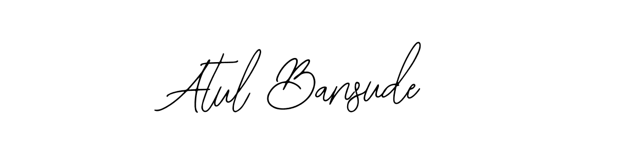 You should practise on your own different ways (Bearetta-2O07w) to write your name (Atul Bansude) in signature. don't let someone else do it for you. Atul Bansude signature style 12 images and pictures png