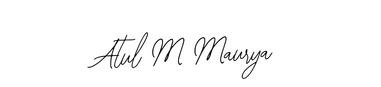 You should practise on your own different ways (Bearetta-2O07w) to write your name (Atul M Maurya) in signature. don't let someone else do it for you. Atul M Maurya signature style 12 images and pictures png