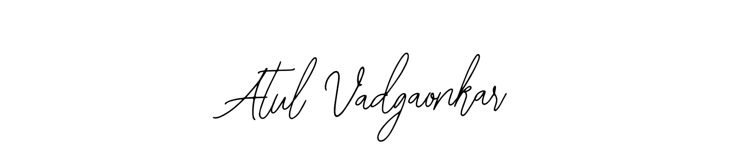 The best way (Bearetta-2O07w) to make a short signature is to pick only two or three words in your name. The name Atul Vadgaonkar include a total of six letters. For converting this name. Atul Vadgaonkar signature style 12 images and pictures png