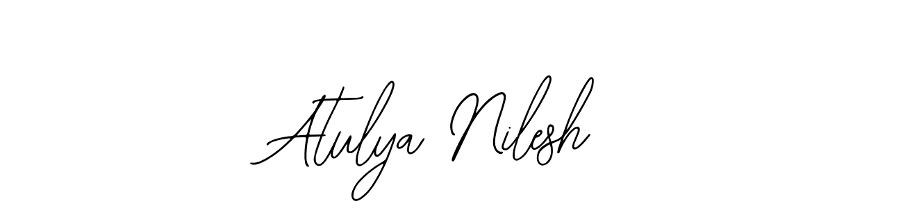 Also You can easily find your signature by using the search form. We will create Atulya Nilesh name handwritten signature images for you free of cost using Bearetta-2O07w sign style. Atulya Nilesh signature style 12 images and pictures png