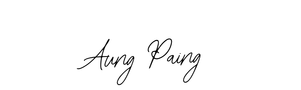 You should practise on your own different ways (Bearetta-2O07w) to write your name (Aung Paing) in signature. don't let someone else do it for you. Aung Paing signature style 12 images and pictures png