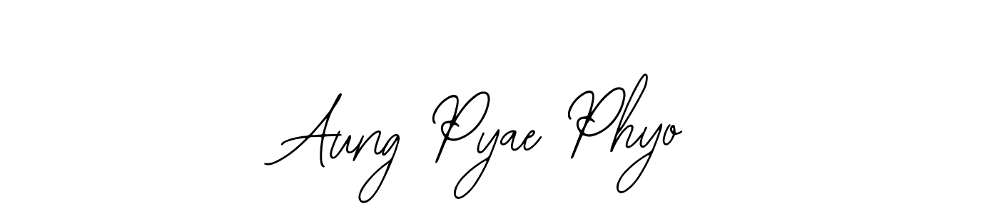 How to make Aung Pyae Phyo name signature. Use Bearetta-2O07w style for creating short signs online. This is the latest handwritten sign. Aung Pyae Phyo signature style 12 images and pictures png