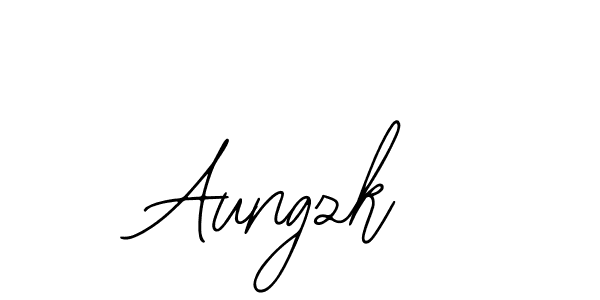 if you are searching for the best signature style for your name Aungzk. so please give up your signature search. here we have designed multiple signature styles  using Bearetta-2O07w. Aungzk signature style 12 images and pictures png