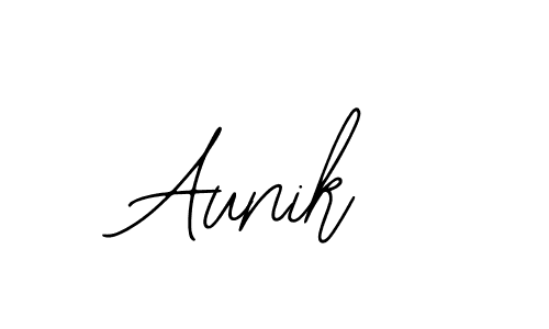 How to make Aunik name signature. Use Bearetta-2O07w style for creating short signs online. This is the latest handwritten sign. Aunik signature style 12 images and pictures png