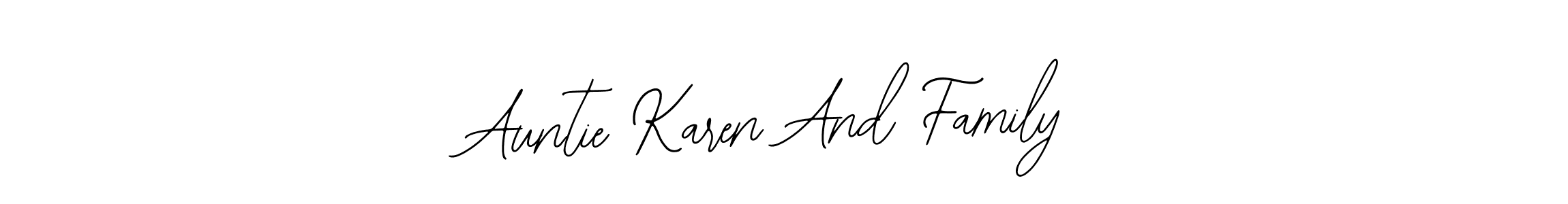 The best way (Bearetta-2O07w) to make a short signature is to pick only two or three words in your name. The name Auntie Karen And Family include a total of six letters. For converting this name. Auntie Karen And Family signature style 12 images and pictures png