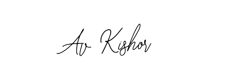 How to make Av Kishor name signature. Use Bearetta-2O07w style for creating short signs online. This is the latest handwritten sign. Av Kishor signature style 12 images and pictures png