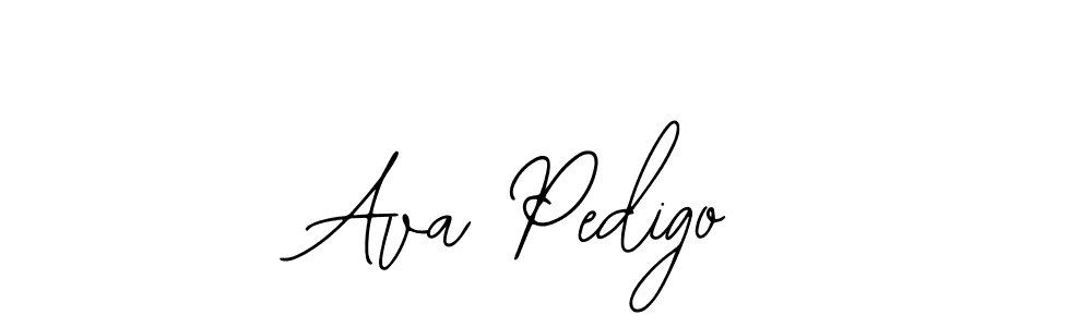 How to make Ava Pedigo name signature. Use Bearetta-2O07w style for creating short signs online. This is the latest handwritten sign. Ava Pedigo signature style 12 images and pictures png