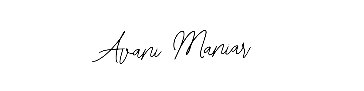 The best way (Bearetta-2O07w) to make a short signature is to pick only two or three words in your name. The name Avani Maniar include a total of six letters. For converting this name. Avani Maniar signature style 12 images and pictures png