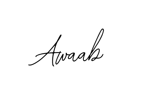 Design your own signature with our free online signature maker. With this signature software, you can create a handwritten (Bearetta-2O07w) signature for name Awaab. Awaab signature style 12 images and pictures png