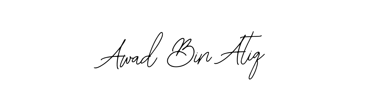 This is the best signature style for the Awad Bin Atiq name. Also you like these signature font (Bearetta-2O07w). Mix name signature. Awad Bin Atiq signature style 12 images and pictures png