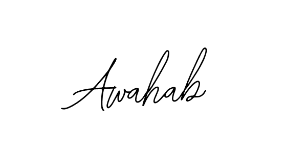 You should practise on your own different ways (Bearetta-2O07w) to write your name (Awahab) in signature. don't let someone else do it for you. Awahab signature style 12 images and pictures png