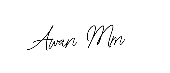 How to make Awan Mm name signature. Use Bearetta-2O07w style for creating short signs online. This is the latest handwritten sign. Awan Mm signature style 12 images and pictures png