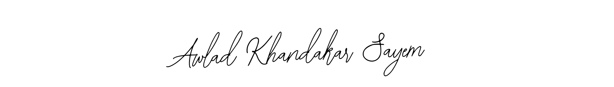 The best way (Bearetta-2O07w) to make a short signature is to pick only two or three words in your name. The name Awlad Khandakar Sayem include a total of six letters. For converting this name. Awlad Khandakar Sayem signature style 12 images and pictures png