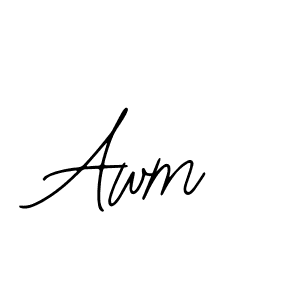 Design your own signature with our free online signature maker. With this signature software, you can create a handwritten (Bearetta-2O07w) signature for name Awm. Awm signature style 12 images and pictures png