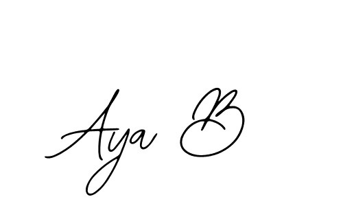 You should practise on your own different ways (Bearetta-2O07w) to write your name (Aya B) in signature. don't let someone else do it for you. Aya B signature style 12 images and pictures png