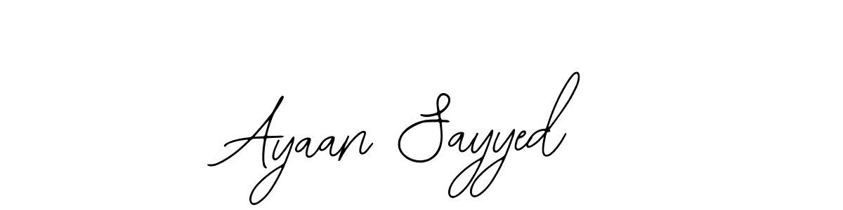 Similarly Bearetta-2O07w is the best handwritten signature design. Signature creator online .You can use it as an online autograph creator for name Ayaan Sayyed. Ayaan Sayyed signature style 12 images and pictures png