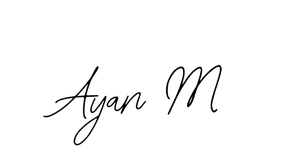 if you are searching for the best signature style for your name Ayan M. so please give up your signature search. here we have designed multiple signature styles  using Bearetta-2O07w. Ayan M signature style 12 images and pictures png