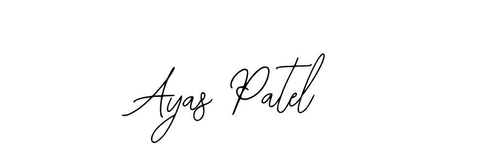 The best way (Bearetta-2O07w) to make a short signature is to pick only two or three words in your name. The name Ayas Patel include a total of six letters. For converting this name. Ayas Patel signature style 12 images and pictures png