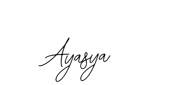 Use a signature maker to create a handwritten signature online. With this signature software, you can design (Bearetta-2O07w) your own signature for name Ayasya. Ayasya signature style 12 images and pictures png