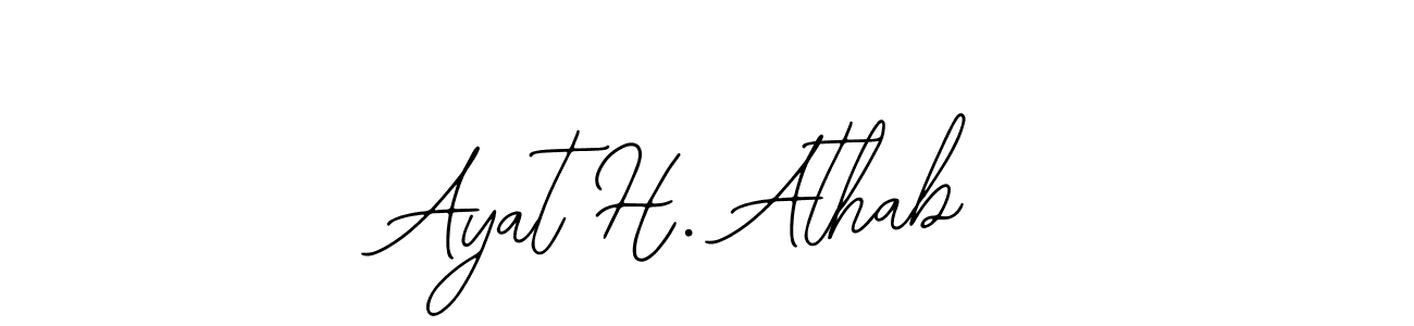 The best way (Bearetta-2O07w) to make a short signature is to pick only two or three words in your name. The name Ayat H. Athab include a total of six letters. For converting this name. Ayat H. Athab signature style 12 images and pictures png