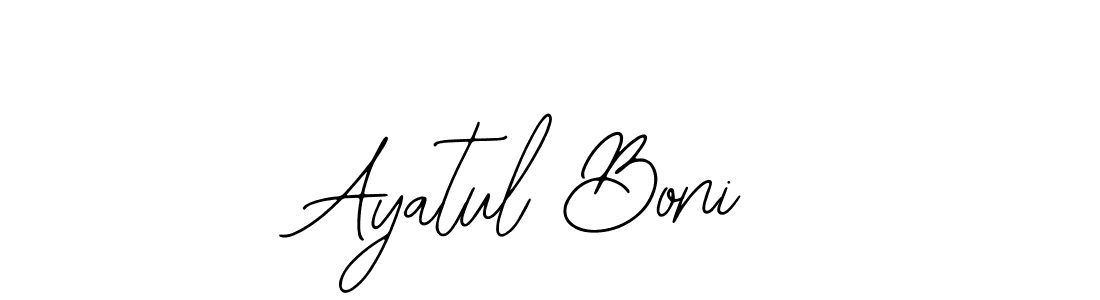 Make a beautiful signature design for name Ayatul Boni. With this signature (Bearetta-2O07w) style, you can create a handwritten signature for free. Ayatul Boni signature style 12 images and pictures png