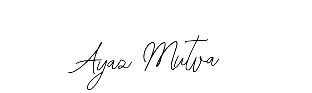 The best way (Bearetta-2O07w) to make a short signature is to pick only two or three words in your name. The name Ayaz Mutva include a total of six letters. For converting this name. Ayaz Mutva signature style 12 images and pictures png