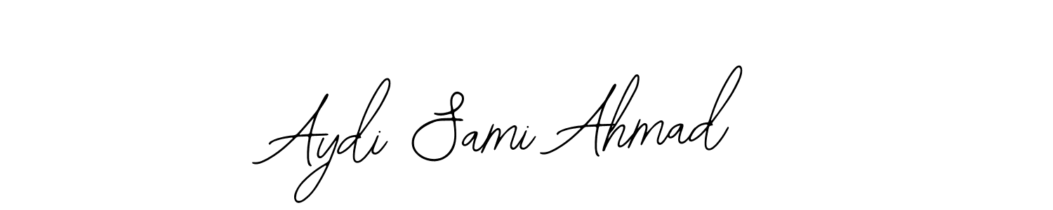 You should practise on your own different ways (Bearetta-2O07w) to write your name (Aydi Sami Ahmad) in signature. don't let someone else do it for you. Aydi Sami Ahmad signature style 12 images and pictures png
