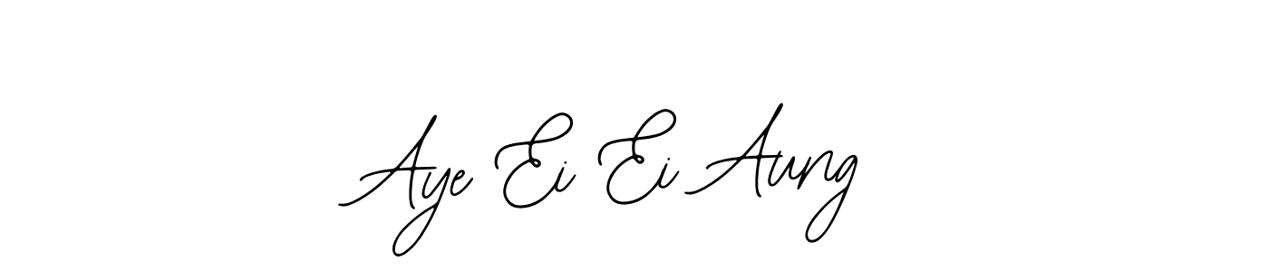 How to make Aye Ei Ei Aung name signature. Use Bearetta-2O07w style for creating short signs online. This is the latest handwritten sign. Aye Ei Ei Aung signature style 12 images and pictures png