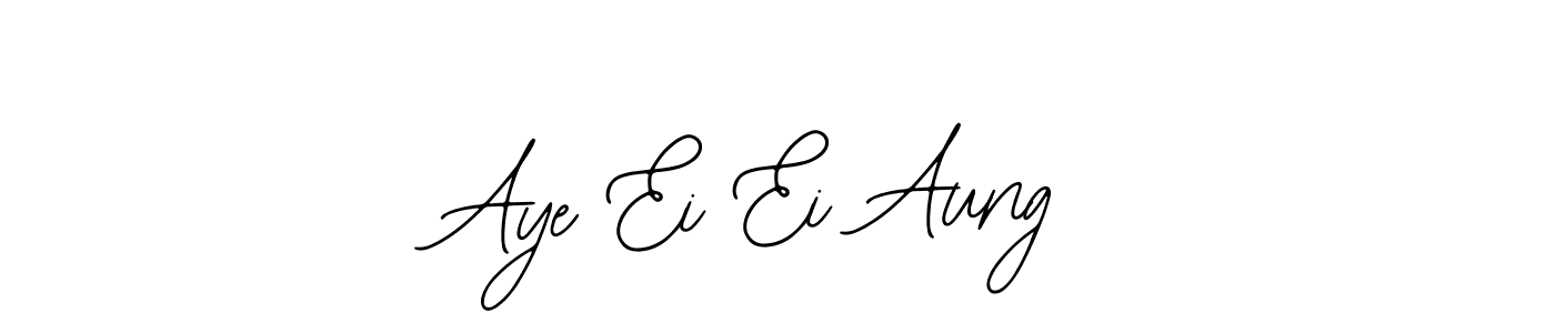 How to make Aye Ei Ei Aung name signature. Use Bearetta-2O07w style for creating short signs online. This is the latest handwritten sign. Aye Ei Ei Aung signature style 12 images and pictures png