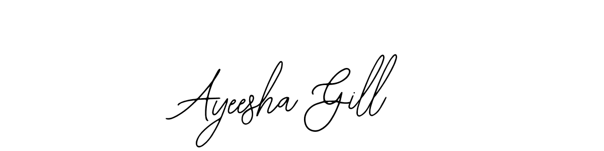 The best way (Bearetta-2O07w) to make a short signature is to pick only two or three words in your name. The name Ayeesha Gill include a total of six letters. For converting this name. Ayeesha Gill signature style 12 images and pictures png