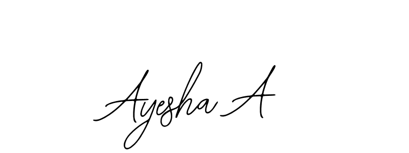 Also You can easily find your signature by using the search form. We will create Ayesha A name handwritten signature images for you free of cost using Bearetta-2O07w sign style. Ayesha A signature style 12 images and pictures png