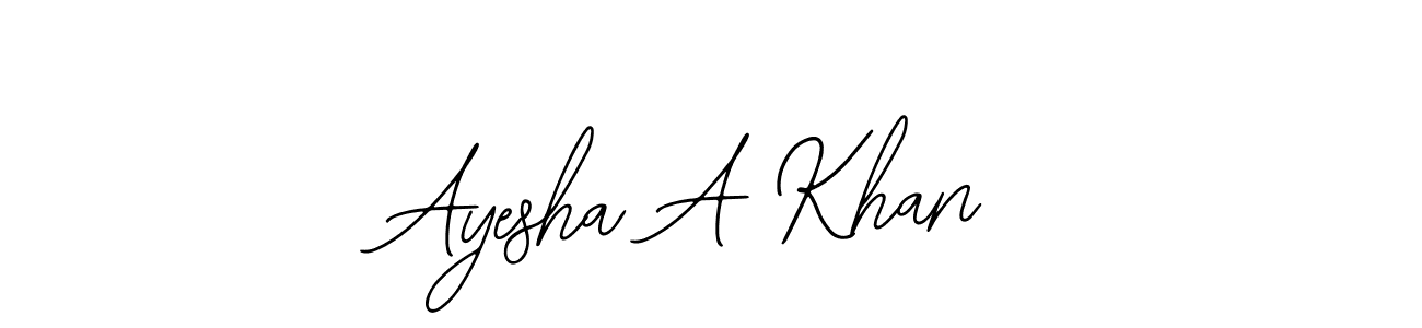 It looks lik you need a new signature style for name Ayesha A Khan. Design unique handwritten (Bearetta-2O07w) signature with our free signature maker in just a few clicks. Ayesha A Khan signature style 12 images and pictures png