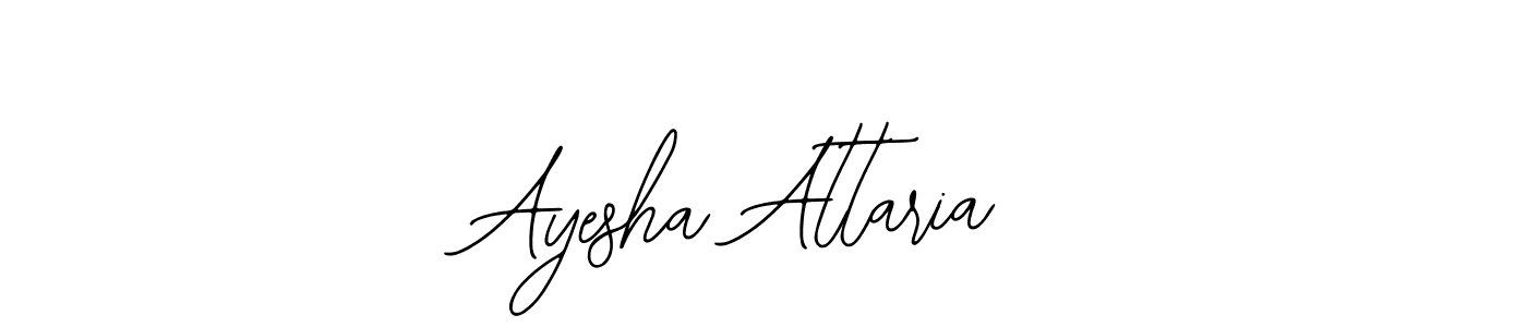 Bearetta-2O07w is a professional signature style that is perfect for those who want to add a touch of class to their signature. It is also a great choice for those who want to make their signature more unique. Get Ayesha Attaria name to fancy signature for free. Ayesha Attaria signature style 12 images and pictures png