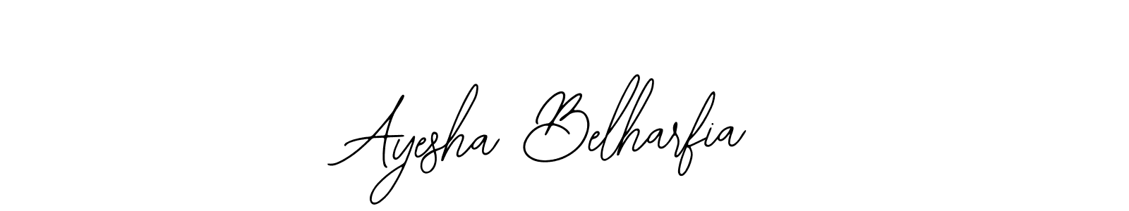 Use a signature maker to create a handwritten signature online. With this signature software, you can design (Bearetta-2O07w) your own signature for name Ayesha Belharfia. Ayesha Belharfia signature style 12 images and pictures png