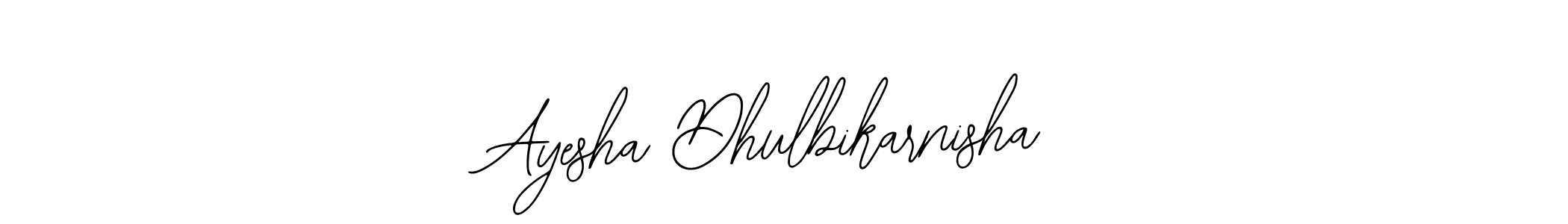 The best way (Bearetta-2O07w) to make a short signature is to pick only two or three words in your name. The name Ayesha Dhulbikarnisha include a total of six letters. For converting this name. Ayesha Dhulbikarnisha signature style 12 images and pictures png