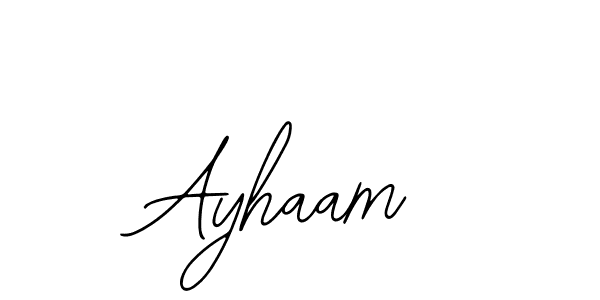 Use a signature maker to create a handwritten signature online. With this signature software, you can design (Bearetta-2O07w) your own signature for name Ayhaam. Ayhaam signature style 12 images and pictures png