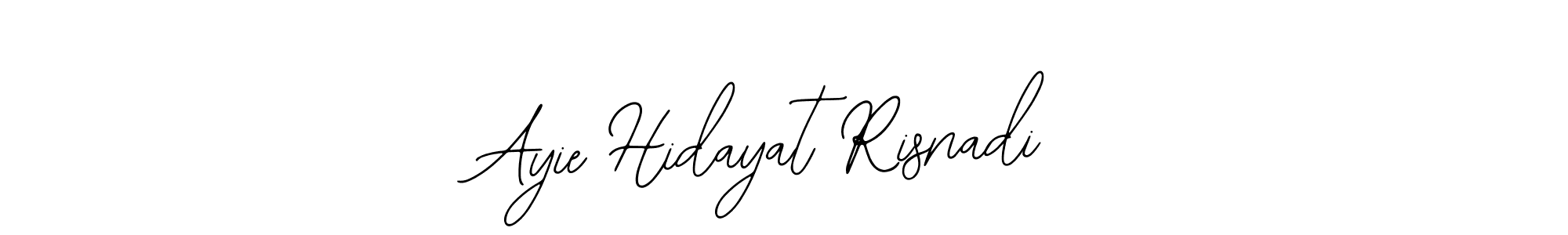 You should practise on your own different ways (Bearetta-2O07w) to write your name (Ayie Hidayat Risnadi) in signature. don't let someone else do it for you. Ayie Hidayat Risnadi signature style 12 images and pictures png