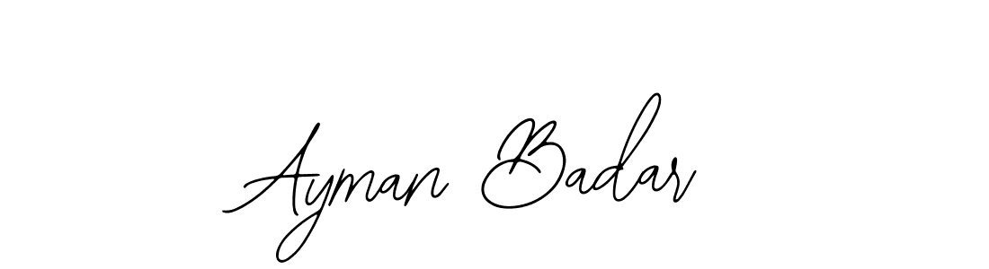 You should practise on your own different ways (Bearetta-2O07w) to write your name (Ayman Badar) in signature. don't let someone else do it for you. Ayman Badar signature style 12 images and pictures png