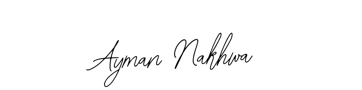 How to make Ayman Nakhwa name signature. Use Bearetta-2O07w style for creating short signs online. This is the latest handwritten sign. Ayman Nakhwa signature style 12 images and pictures png