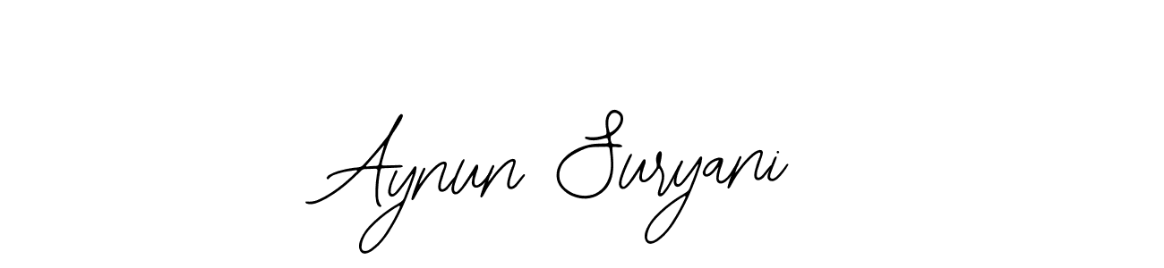 You should practise on your own different ways (Bearetta-2O07w) to write your name (Aynun Suryani) in signature. don't let someone else do it for you. Aynun Suryani signature style 12 images and pictures png