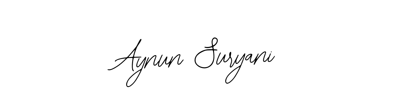 You should practise on your own different ways (Bearetta-2O07w) to write your name (Aynun Suryani) in signature. don't let someone else do it for you. Aynun Suryani signature style 12 images and pictures png