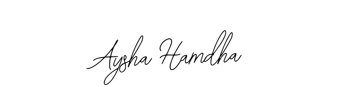 You should practise on your own different ways (Bearetta-2O07w) to write your name (Aysha Hamdha) in signature. don't let someone else do it for you. Aysha Hamdha signature style 12 images and pictures png