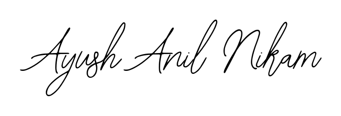 Personalize your online presence with Ayush Anil Nikam signature rendered in elegant Bearetta-2O07w font. Great for website footers and blogs. Ayush Anil Nikam signature style 12 images and pictures png